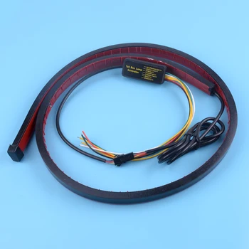 

beler Universal 12V PVC LED 3rd Red High Brake Roofline Rear Windshield Stop Flow Signal Strip Light