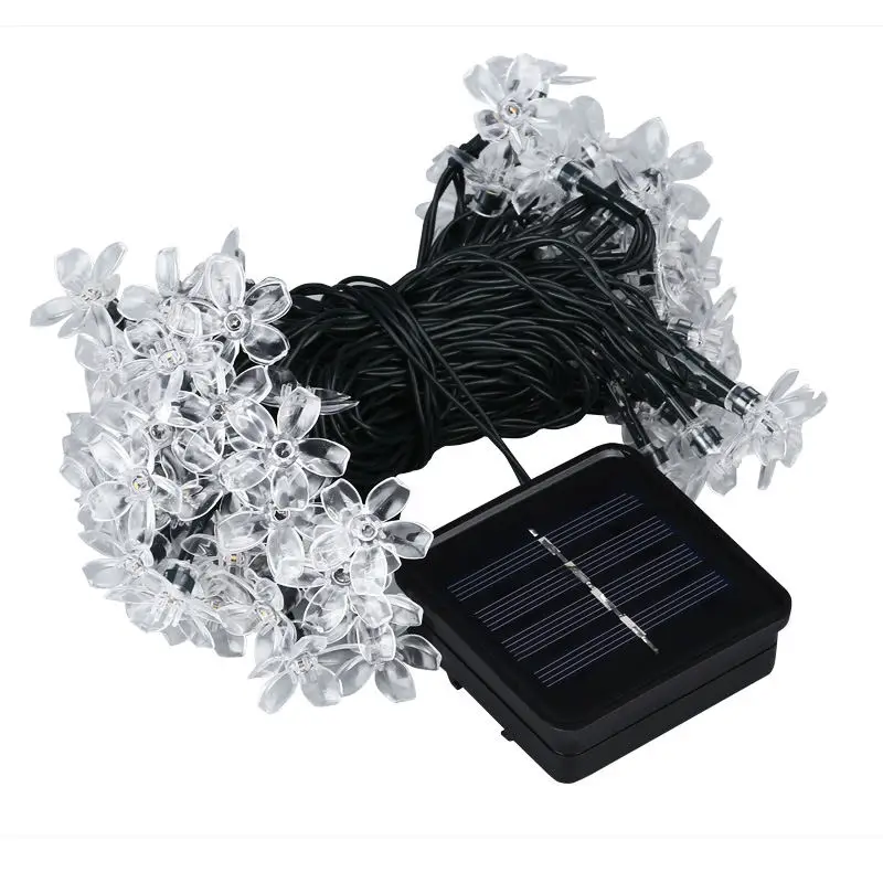 New 80 LEDs 10M Peach Flower Solar Lamp Power LED String Fairy Lights 31ft Garlands Garden Christmas Decor For Outdoor | Освещение