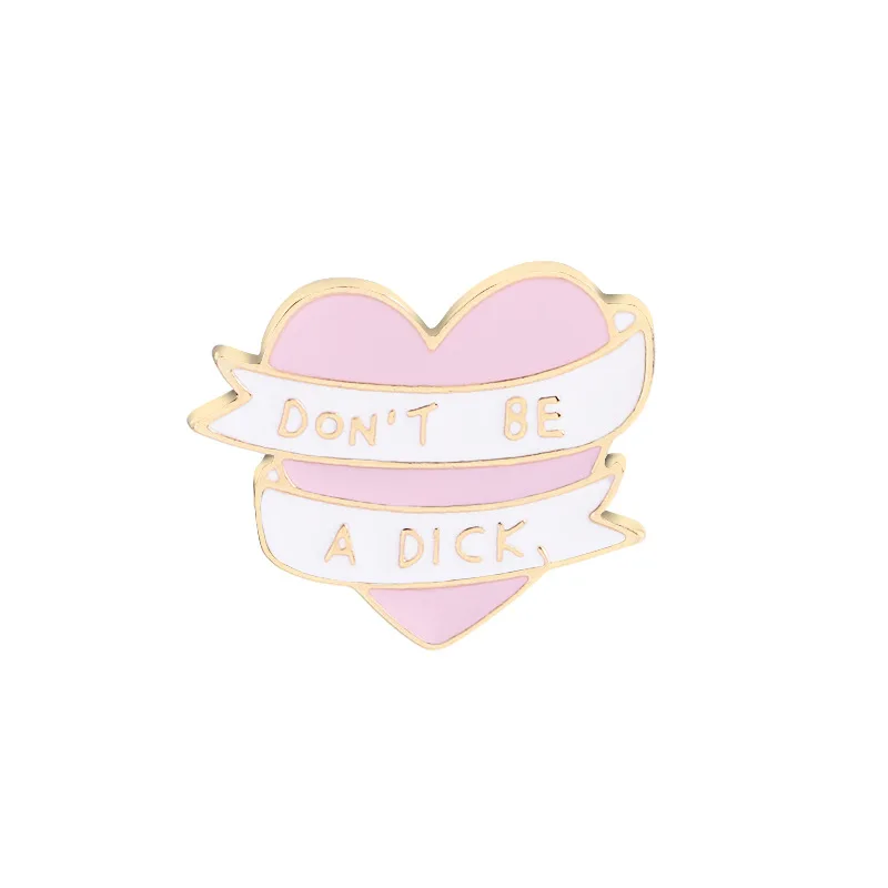 Oumeifeng стильная индивидуальная розовая брошь с надписью Love Dont Be A Dick из сплава