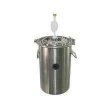 20L Bucket 304 Stainless Steel Barrel Home Brewing Fermentation Barrel Wine & Beer Barrel Clamp Design Top Open Container