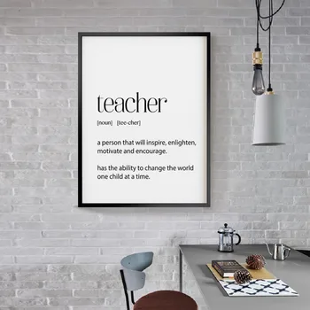 

Teacher Gifts Definition Appreciation Quotes Poster Prints Wall Art Canvas Painting Pictures School Office Home Decor