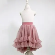 Hi-lo/юбки-пачки для девочек Детская фатиновая юбка для девочек лилового цвета Свадебная юбка подружки невесты юбка до колена с оборками для детей возрастом от 1 года до 10 лет