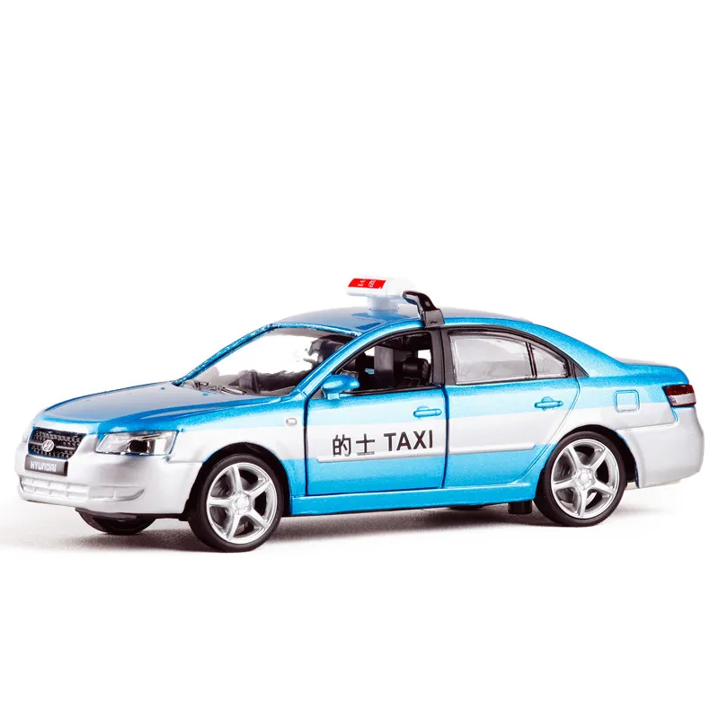 Интересный 1:32 hyundai такси сплав модель имитация литья под давлением звук и свет