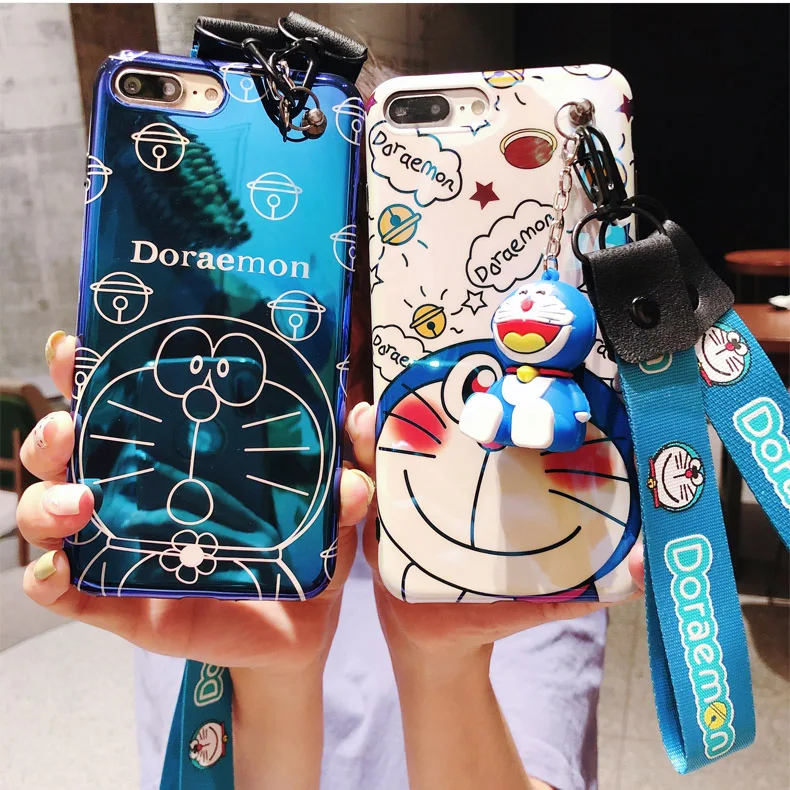 

Sam S9plus Cute Case, Blue Ray Doraemon Soft back phone Cover for Samsung Galaxy S10 S8 S8plus S9 plus Note 9 nte8 +toy +Strap