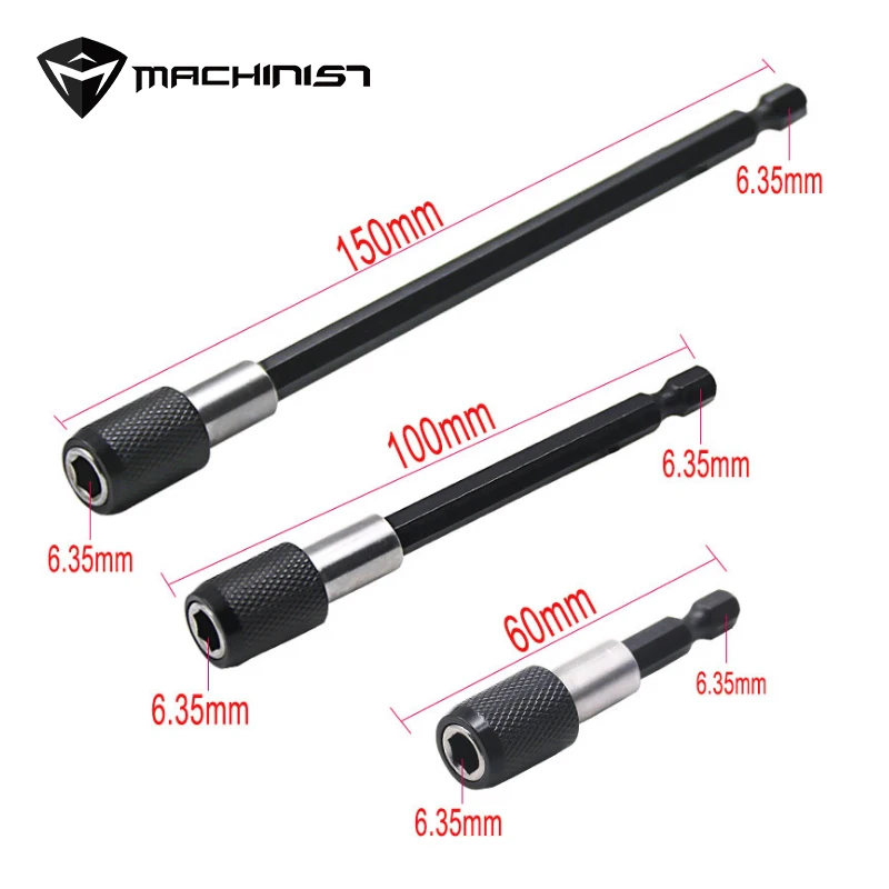3pcs 1/4 Hex Rod Shank Long Handle Screwdriver Tip Holder