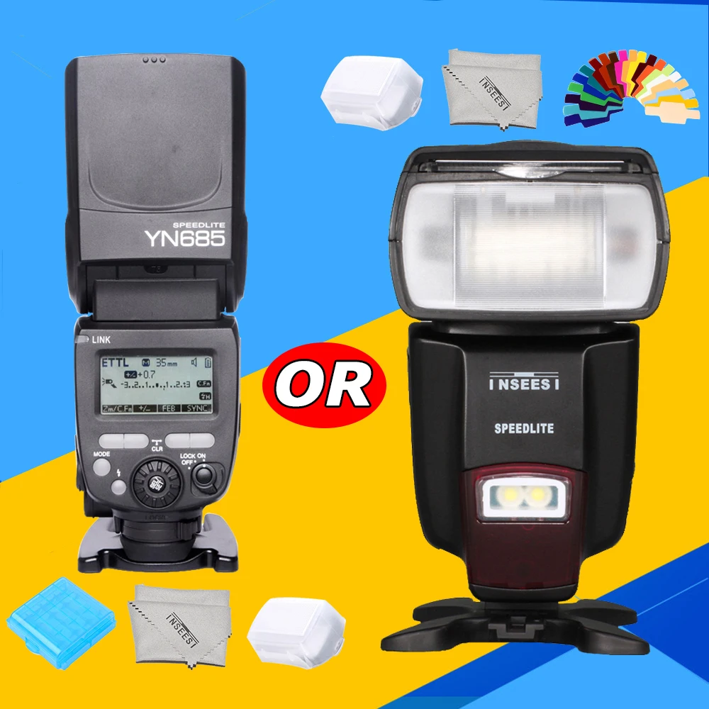 

YONGNUO GN60 YN685 Wireless HSS TTL Universal Flash Speedlite or INSEESI IN560IV Speedlite Flash For Canon Nikon DSLR Camera