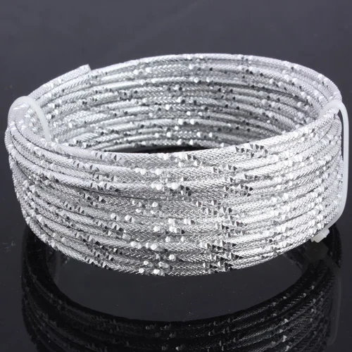 OLINGART 5M/lot 2.0mm Strip Pattern Aluminum wire gold soft craft versatile metal wire necklace DIY Handmade jewelry making CT 2mm Silver 5M