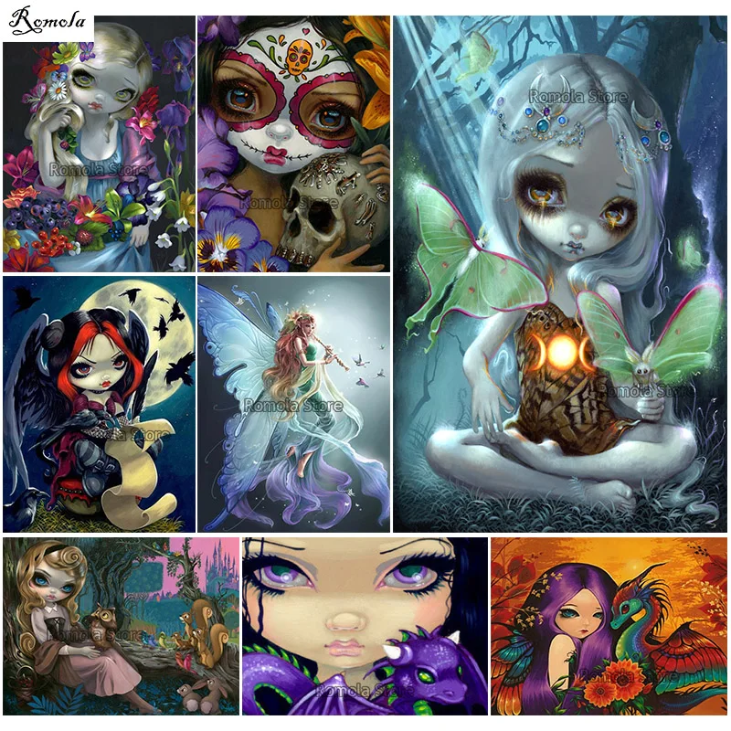 

Cartoon Angel girl diamond painting full square drill 3D cross stitch crystal mosaic wall stickers handmade 5D diy pattern gifts