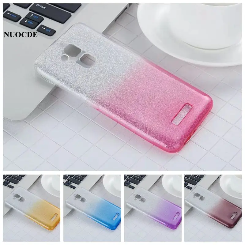 

NUOCDE Gradient Glitter Case Coque for Asus Zenfone 3 Max ZC520TL Ultra Thin TPU Case Soft Dual Silicone Phone Cover Slim Fundas