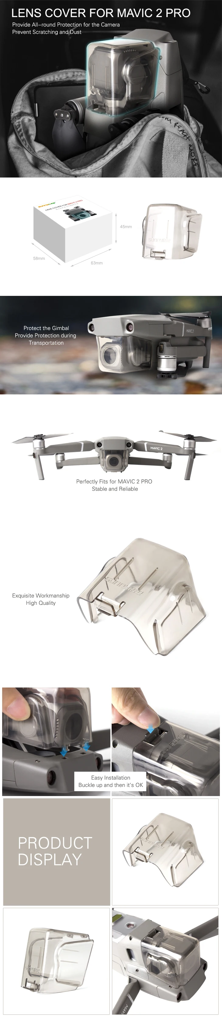 Новое поступление Mavic 2 Gimbal камера защитная крышка объектива Крышка для DJI Mavic 2 Pro/Zoom Drone аксессуары