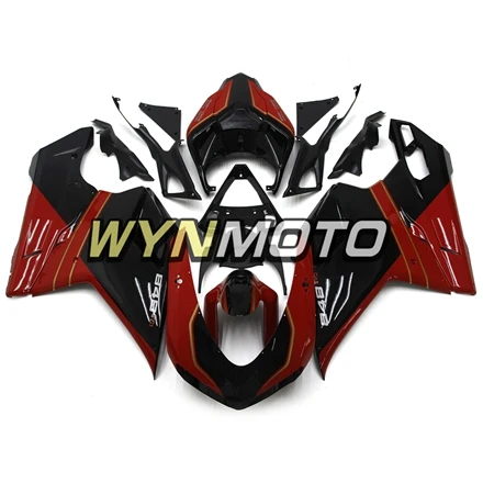 Выполните Обтекатели для поездок на мотоцикле Ducati 1098 848 1198 2007-2012 впрыск АБС пластмасса 1198 07-12 кузов красные, черные оправы Sportbike Панель