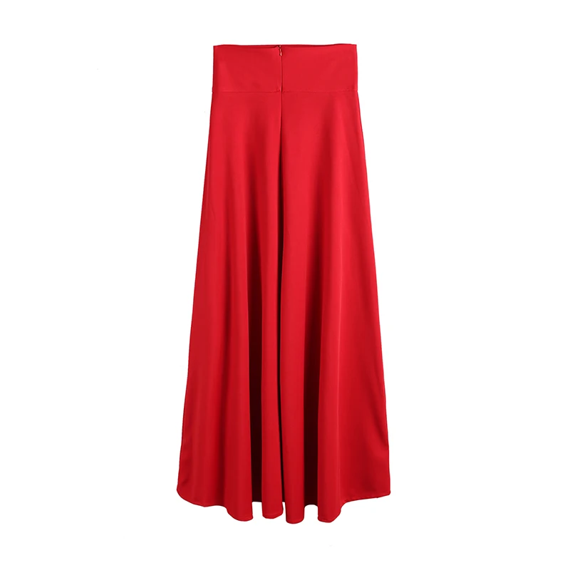 Новая Элегантная плиссированная юбка с высокой талией, цвета красного вина, черные однотонные длинные юбки для женщин, Faldas Saia 5XL размера плюс, юбки трапециевидной формы для девушек