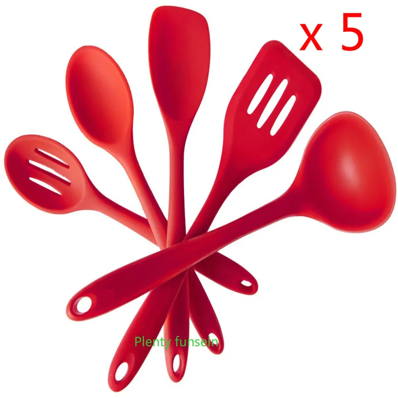 5 Pieces kits Cooking tool Utensil Set Spatula Spoon Ladle Spaghetti