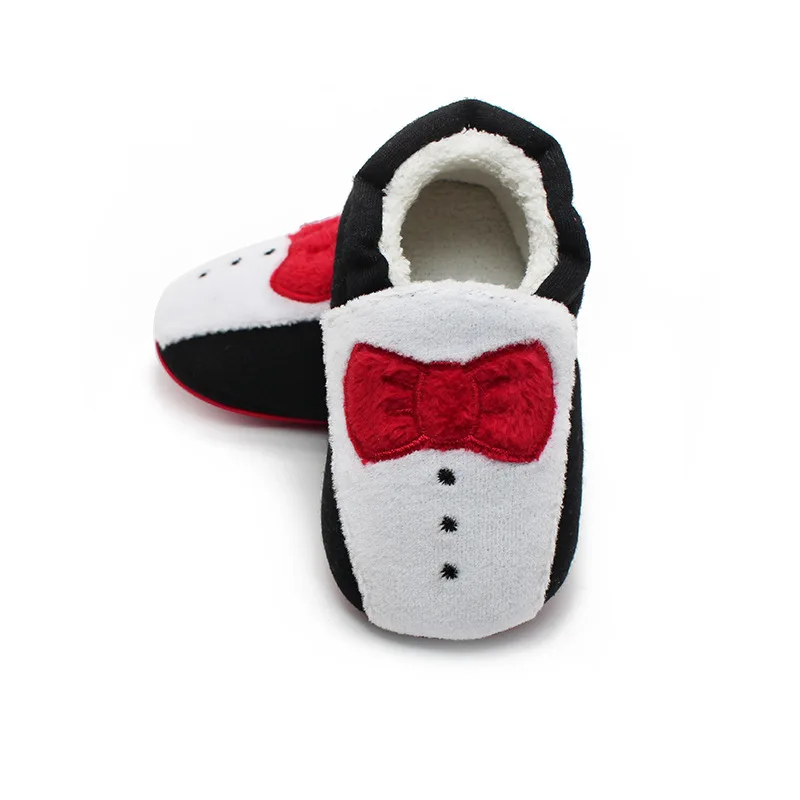 

2017 New cotton fabric super warm Baby Moccasins Shoes with bow tie Baby girls boys Shoes Newborn first walker Infant baby boots