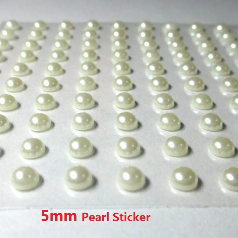 100 Pcs of Self-adhesive Pearl Stickers-5 Mm 