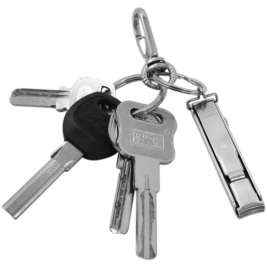 

1PC New Stainless Steel Ultrathin Nail Clipper with Keys Ring Manicure Nail Clipper Trimmers