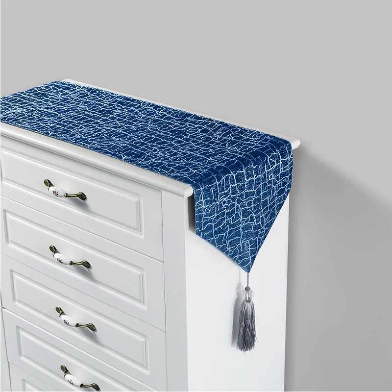 

Modern minimalist jacquard abstract texture table runner luxury model room coffee table tablecloth Shoe cabinet TV cover towel