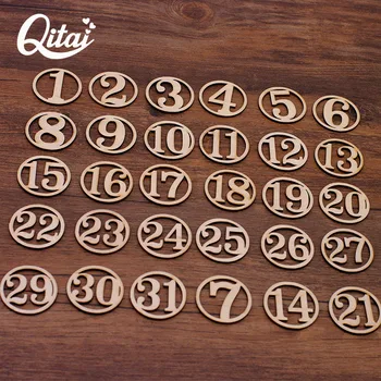 

QITAI 1-31 digital High-Quality Nature color Wood DIY scrapbooking crafts Home Decoration accessories kids handmade WF123