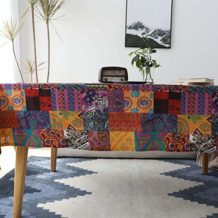 Ретро Этническая скатерть для дома/отеля/закусочной покрытие стола Mantel De Mesa многофункциональная льняная покрытая ткань