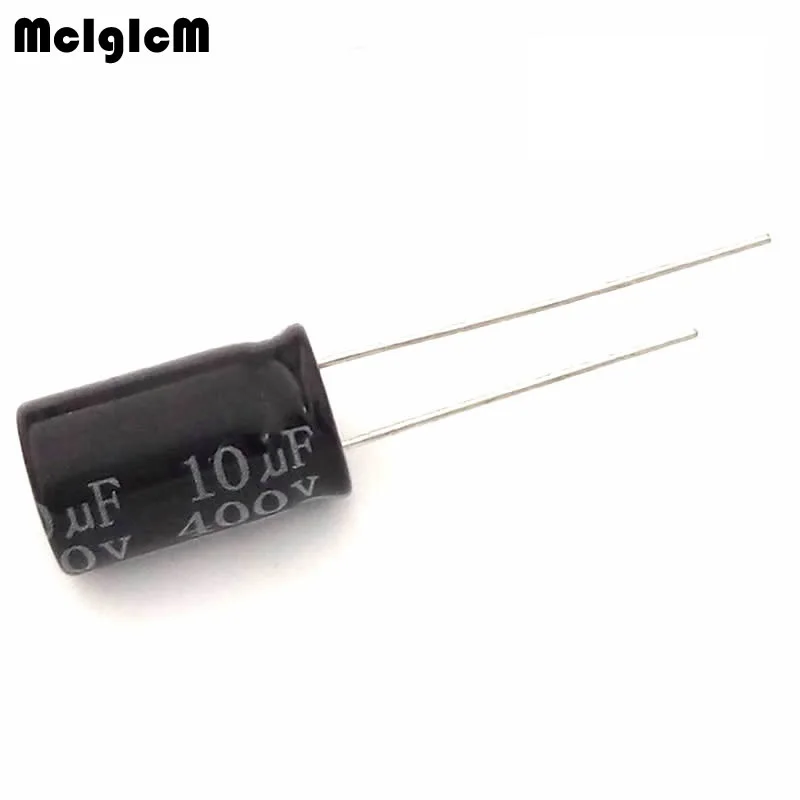 

MCIGICM 500pcs Aluminum electrolytic capacitor 10uF 400V 10*16 Electrolytic capacitor
