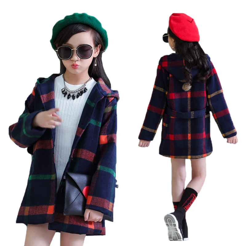 V-TREE Girls Coat Spring Autumn Plaid Hooded Jacket For Teenage Girl Winter Coats Children Windbreaker Kids Outerwear V-TREE Girls Coat Spring Autumn Plaid Hooded Jacket For Teenage Girl Winter Coats Children Windbreaker Kids Outerwear
