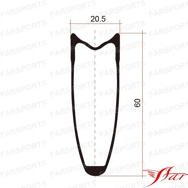 Sale V shape 60mm tubular carbon fiber rims 440g each piece great balance and roundess 700C 4