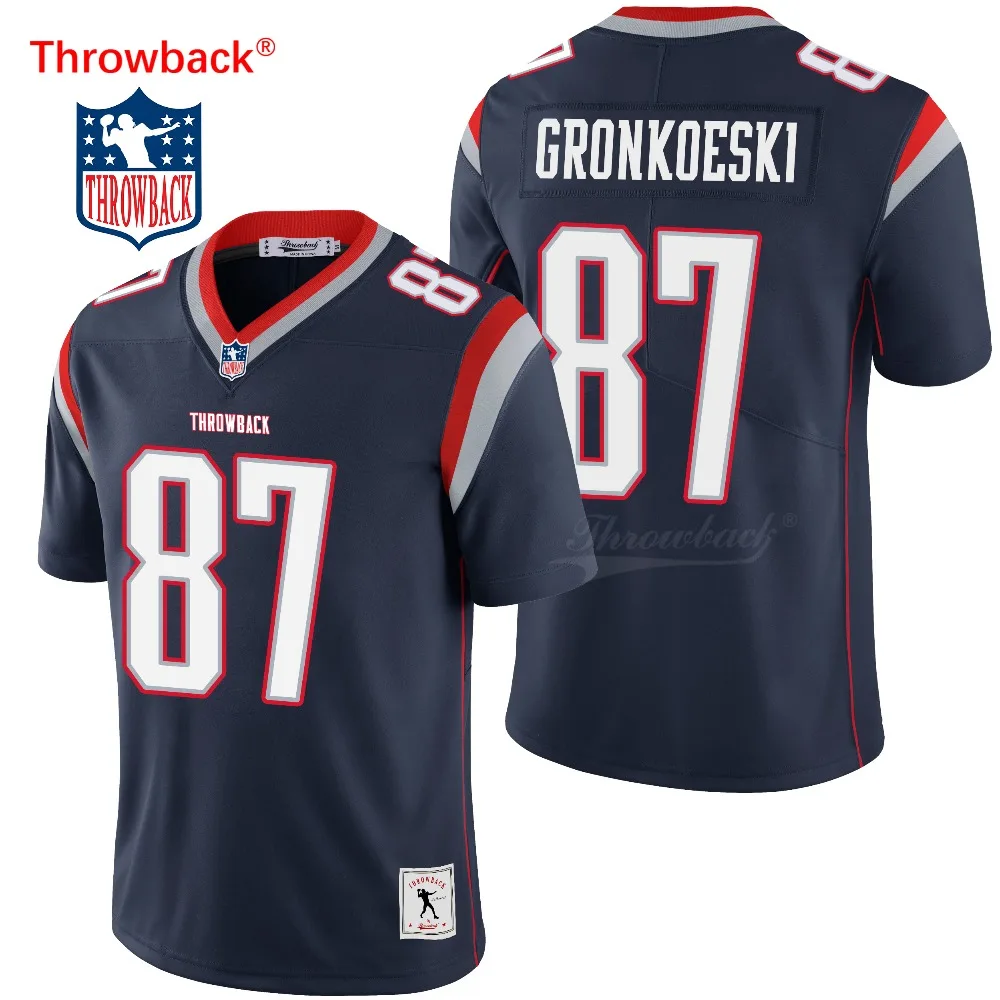 

Throwback Jersey Custom New England American Football Jersey Gronkowski Jerseys Black Size S-XXXL Free Shipping Wholesale