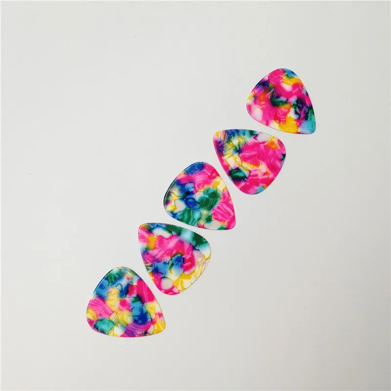 Mosaic Tie Dye Guitar Picks, Fruity Color Celluloid Plectrum,No , , Worldwide, 0.46mm, 0.71mm, 0.96mm 100pcs