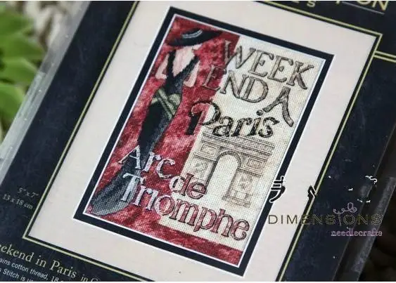 cs-2481 Cross Stitch Kit Weekend in Paris France Sexy Fashion Vogue Lady Woman Girl Maid dim 65049