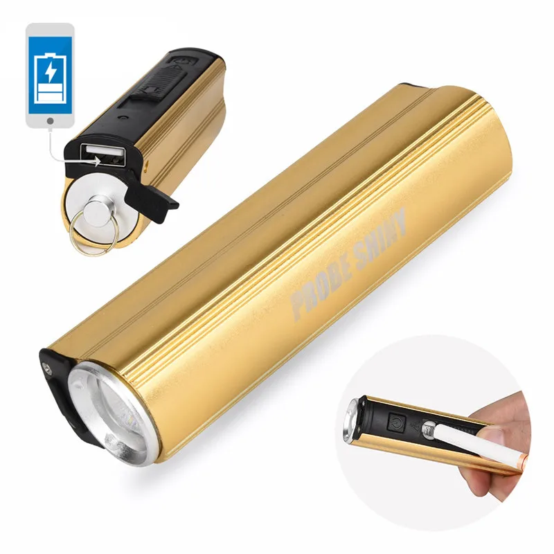 LED Rechargable Cigarette Lighter Flashlight Torch White Lighting lamp