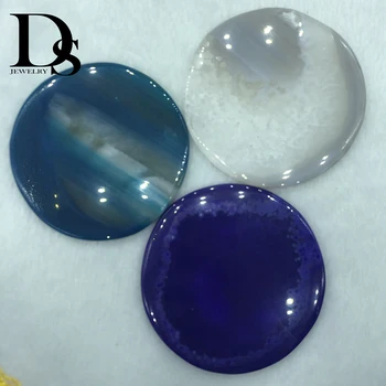 

7-9cm Natural Round Agate Coasters Geode Slice adiabatic Cup Mat Crystal Plate Round Coaster For Dish Display Table Decoration