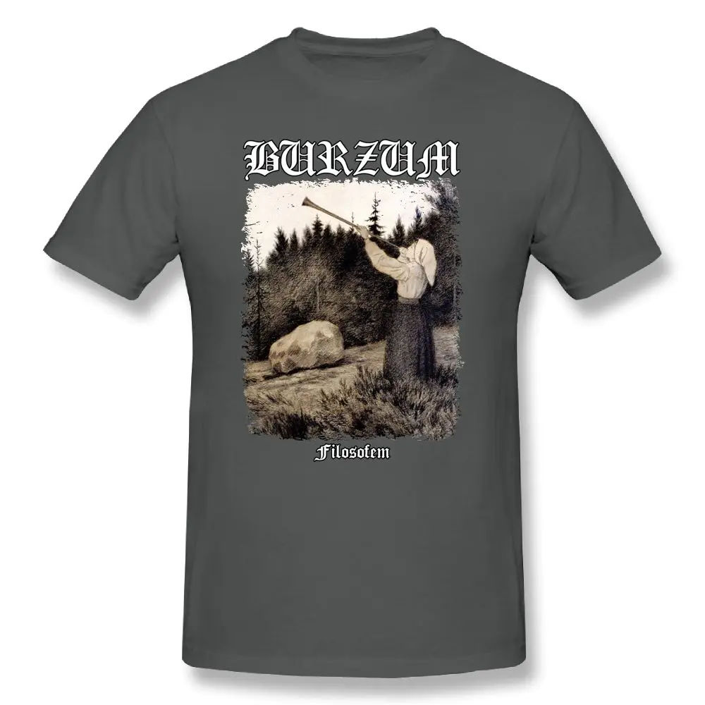 Burzum T Shirt-Filosofem Cover ver2, футболка с принтом, мужские повседневные футболки размера плюс, милая хлопковая футболка с короткими рукавами - Цвет: gray