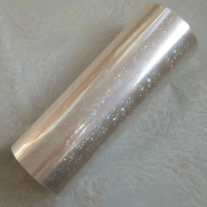 

Transparent Star Hot stamping foil paper leather,cigarette box,mobile phone box stamping machine foil paper 16cm width price
