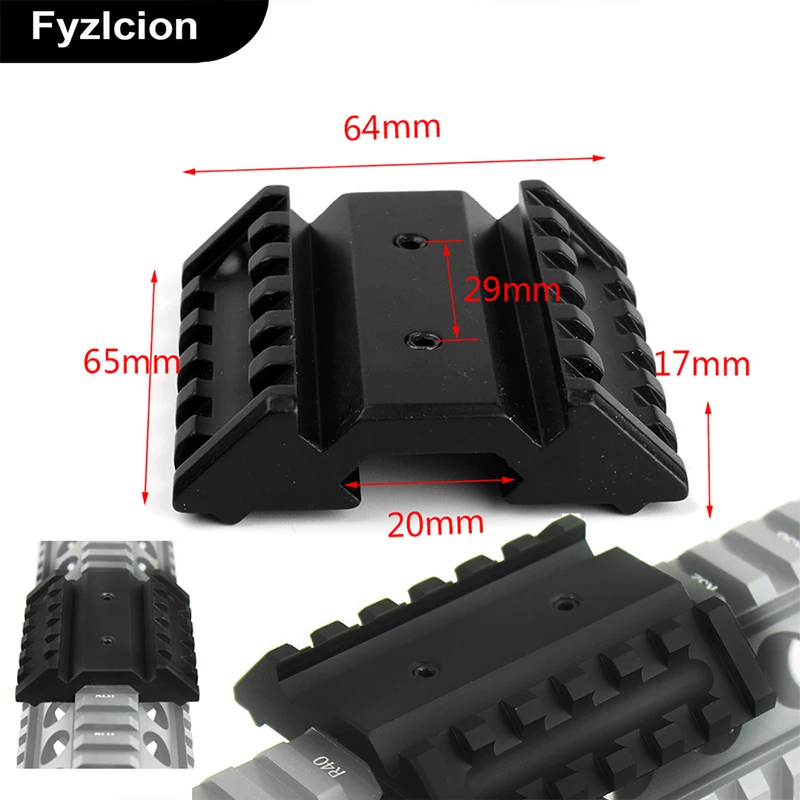 Принадлежности для охоты Тактический 45 градусов смещение двойная сторона 6-образными пазами фонарик лазерный прицел рейку 20 мм Пикатинни