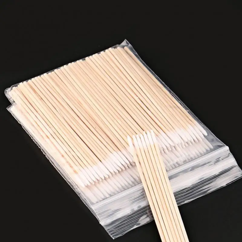 300 шт деревянные ватные палочки инструменты для наращивания ресниц медицинский уход за ушами деревянные палочки косметические ватные палочки наконечник