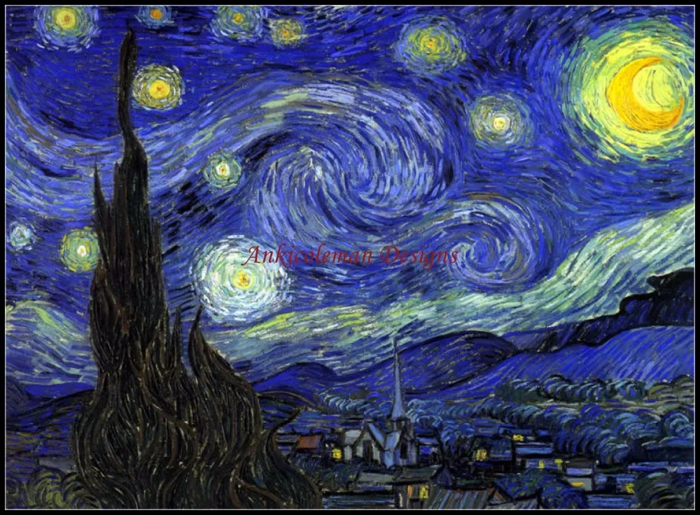 

Starry Night - Counted Cross Stitch Kits - DIY Crafts Handmade Needlework For Embroidery 14 ct Cross Stitch Sets DMC Color