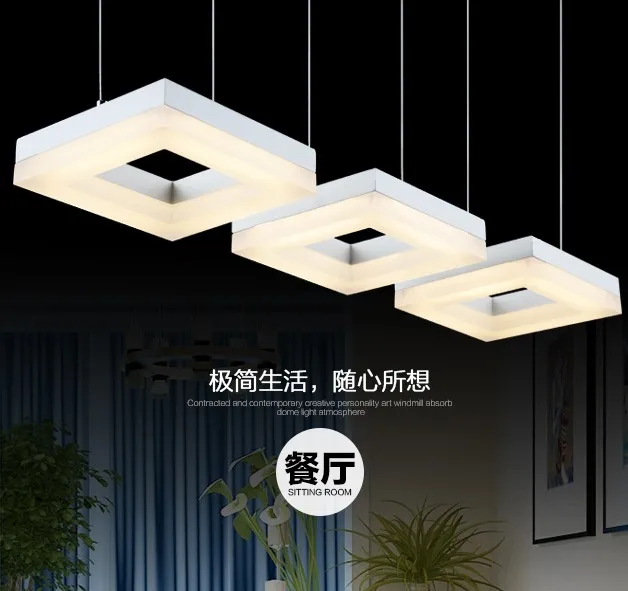 Creative 3 Rings Acrylic Droplight Modern LED Pendant Light Fixtures For Living Dining Room Hanging Lamp Indoor Lighting