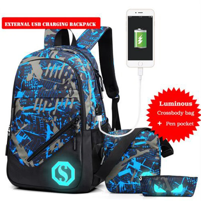

Yirenfang Men's Backpacks USB Charging Luminous Designer Laptop Backpack School Bags For Teenagers Student Backpack Women