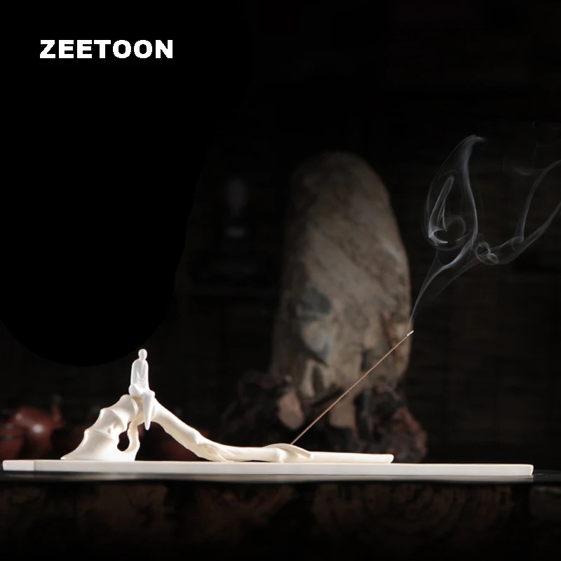 

Zen Style Handmade Ceramic Incense Burner White porcelain Stick Incense Holder Aromatherapy Base Ornament Creative Home Decor