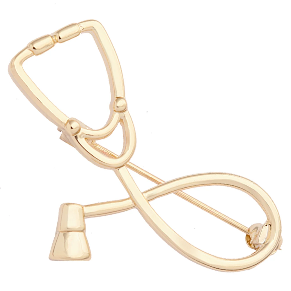 SENFAI New Arrival Stethoscope Brooch Pins Fashion Medical Jewelry Simple Stethoscope Pin Best