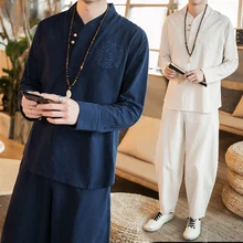 Шаолиньский храм дзен буддийский медитационный монах длинный халат мужской Китайский традиционный длинный халат кунг-фу одежда