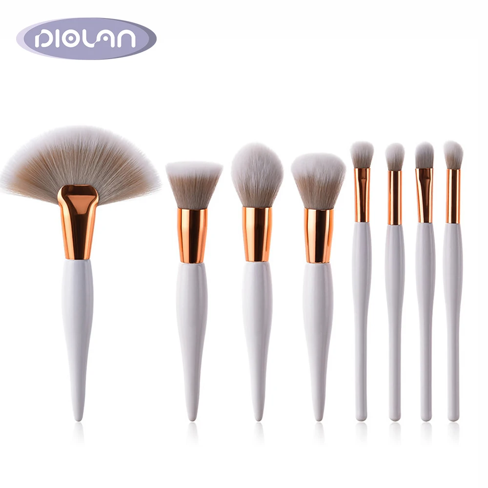 

DIOLAN 8pcs Makeup Brushes Set Professional Powder Foundation Eyeshadow Make Up Brushes Cosmetics Soft Synthetic Hair