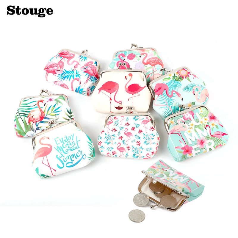 Stouge, 1 шт., кошелек с рисунком фламинго для монет, кошелек для женщин, маленький кошелек, Дамский кошелек для мелочей, мини-детский кошелек из искусственной кожи, клатч, кошелек