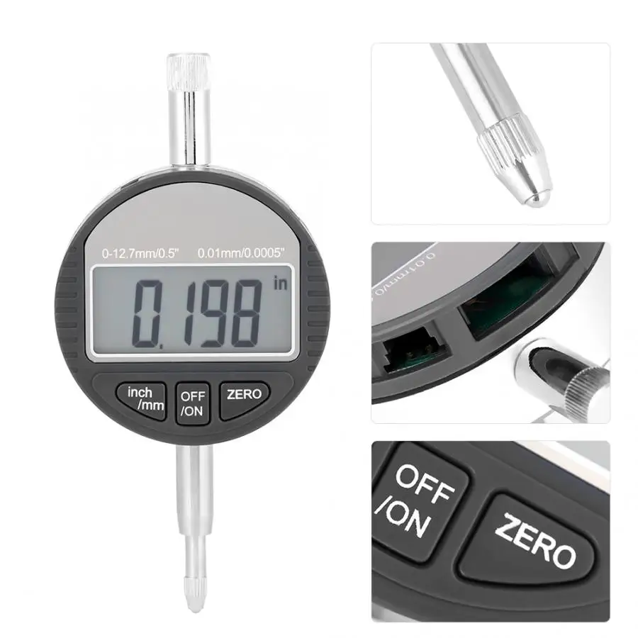 Цифровой термометр индикатор 0-12,7 мм/0,5 ''часы DTI 0,01 мм/0,0005'' тестовый индикатор