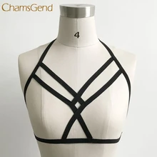 Элегантные, сексуальные, Для женщин двойной портупея с ремнями бюстгальтер регулируемый клетка полый короткий топ, бюстгальтер без косточек бюстье Mar 3