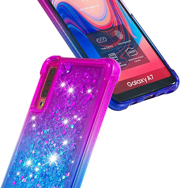 Чехол A50 для Samsung Galaxy A10 A30 A70 чехол блестящий динамический жидкий зыбучий песок M10