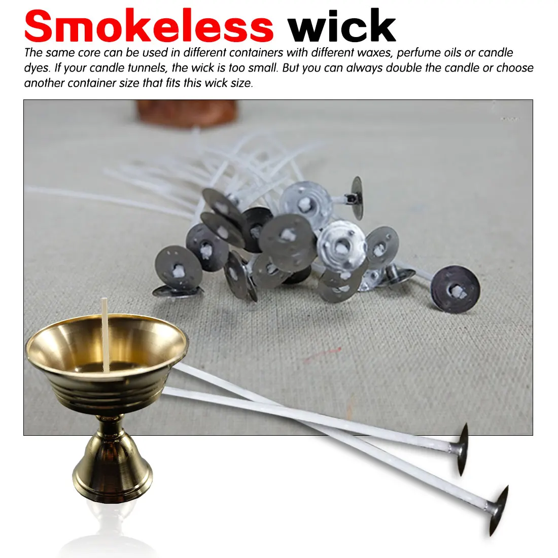 

50Pcs 4/6/8/15cm Candle Wicks For Candle Making Low Smoke Natural Cotton Core Non-Toxic Durable DIY Handmade Candle Materials