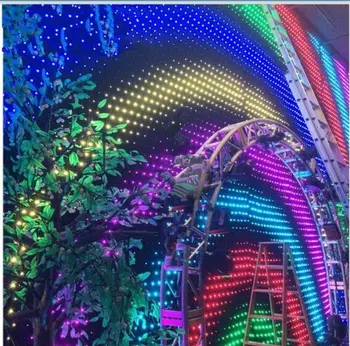 

P18 3x6M Matrix video curtain RGB video curtain DJ stage show backdrop reprogram Dynamic figure