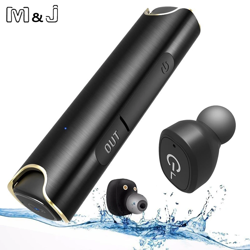 M J S2 Portable Mini TWS Wireless Bluetooth Earphone Stereo Handsfree IPX7 Waterproof Sport Headset For