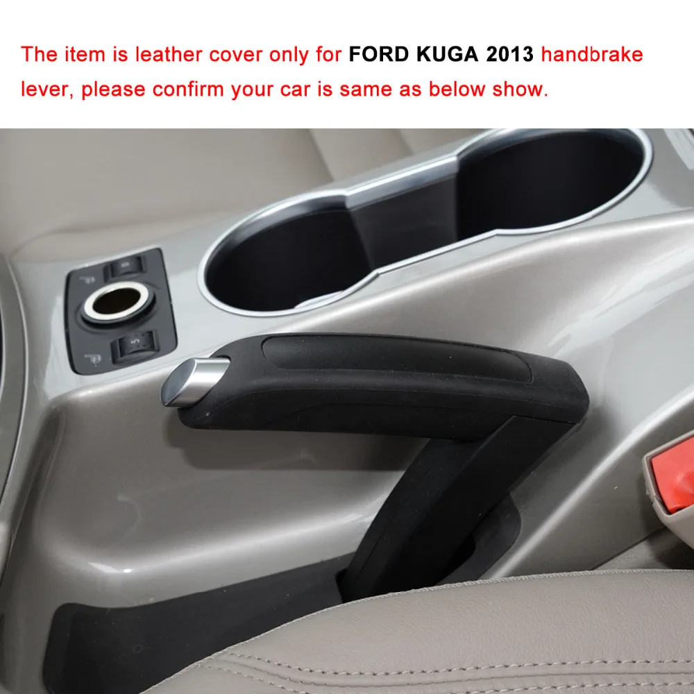 PONSNY Car Handbrake Covers Case for Ford KUGA 2013 Auto Handbrake Grips Black Lever Cover hand brake cover car interior accessories